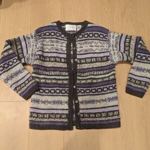 Patterned Women's Sweater - Black, Gray, Purple